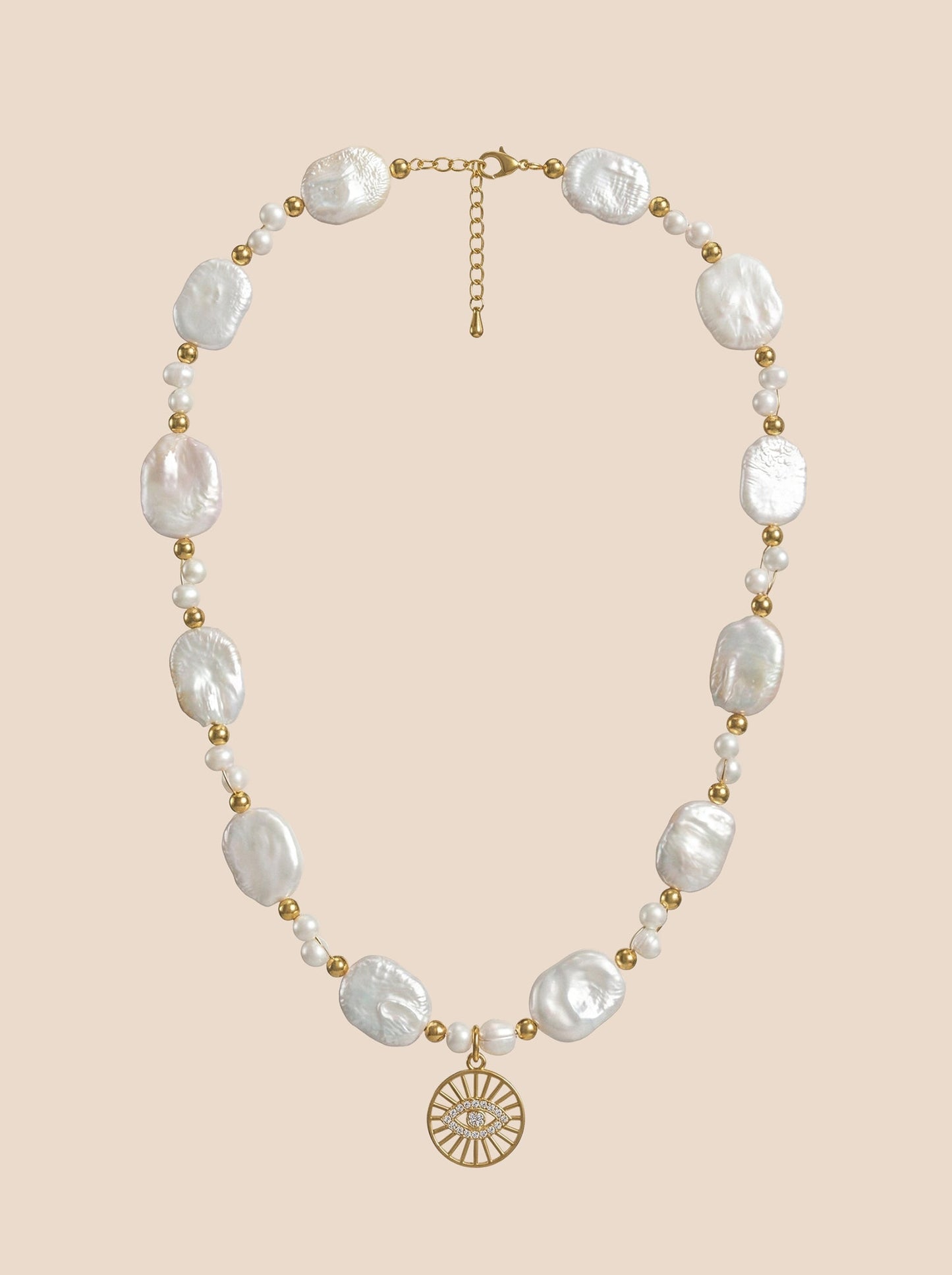 Pearl and Heart Charm Layered Necklace