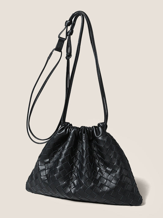 Sheepskin Woven Drawstring Commuter Tote